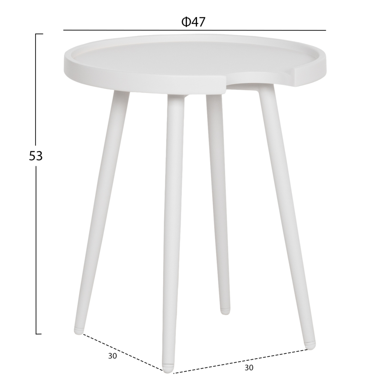 OUTDOOR ROUND SIDE TABLE TEROC HM6433.02 ALUMINUM IN WHITE Φ47x53Hcm. [2]