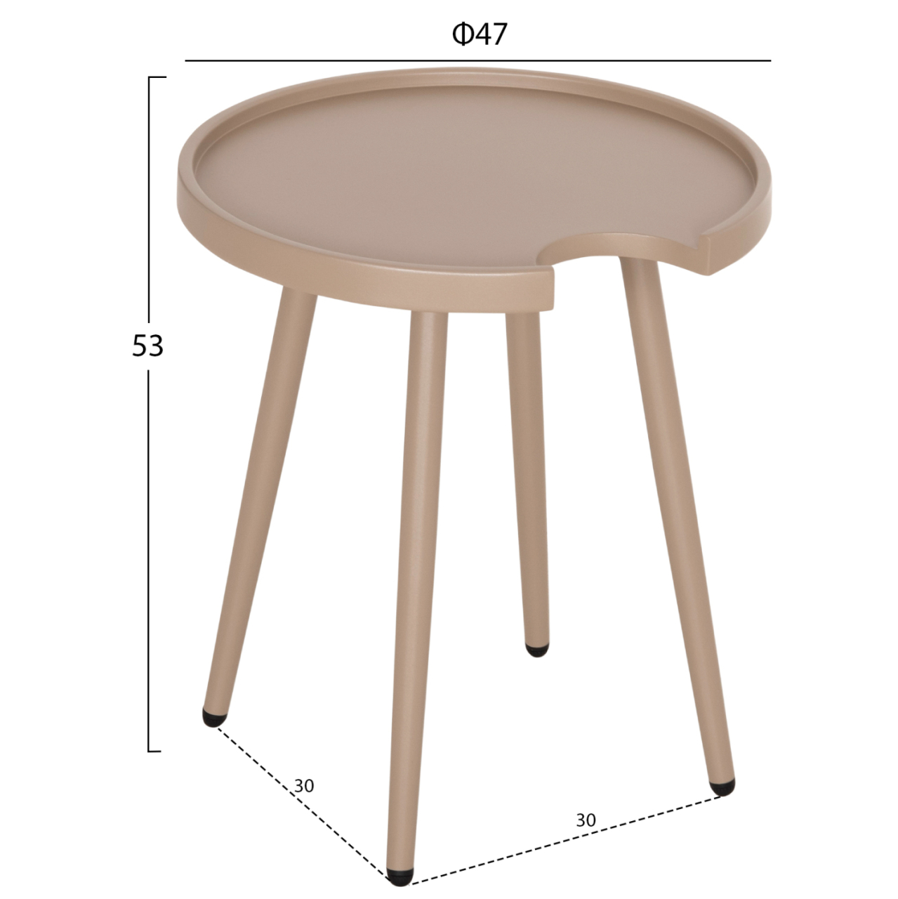 OUTDOOR ROUND SIDE TABLE TEROC HM6433.03 ALUMINUM IN CAPPUCCINO Φ47x53Hcm. [2]