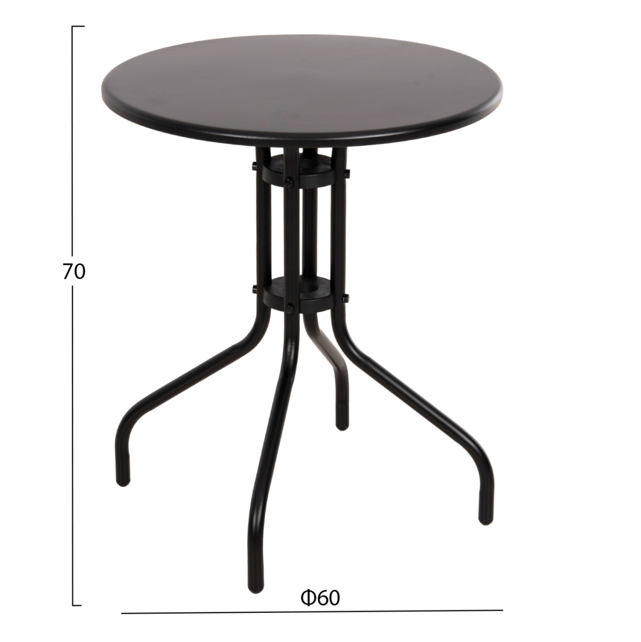 OUTDOOR ROUND TABLE BLACK HM5973.03 METALLIC IN BLACK Φ60x70Hcm. [2]