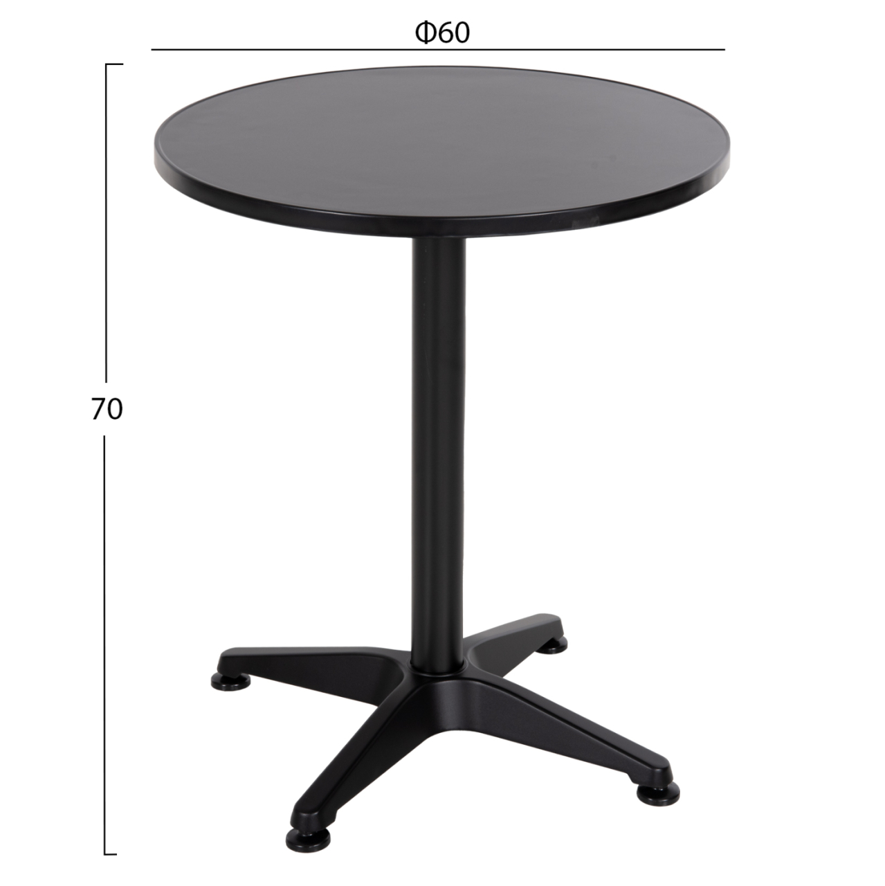 OUTDOOR ROUND TABLE GOSS HM5974.01 ALUMINUM IN BLACK Φ60x70Hcm. [2]