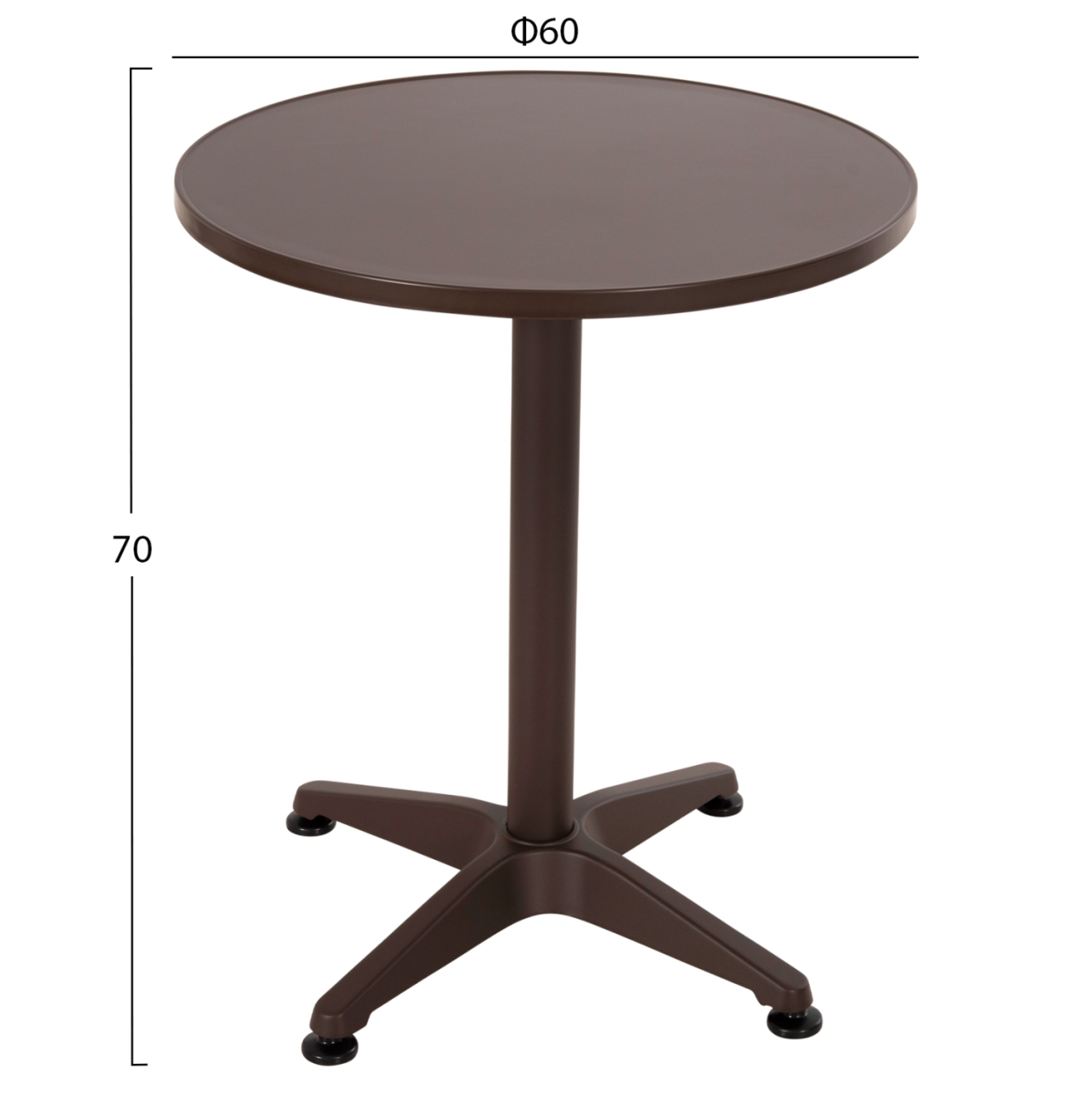 OUTDOOR ROUND TABLE GOSS HM5974.02 ALUMINUM IN BROWN Φ60x70Hcm. [2]