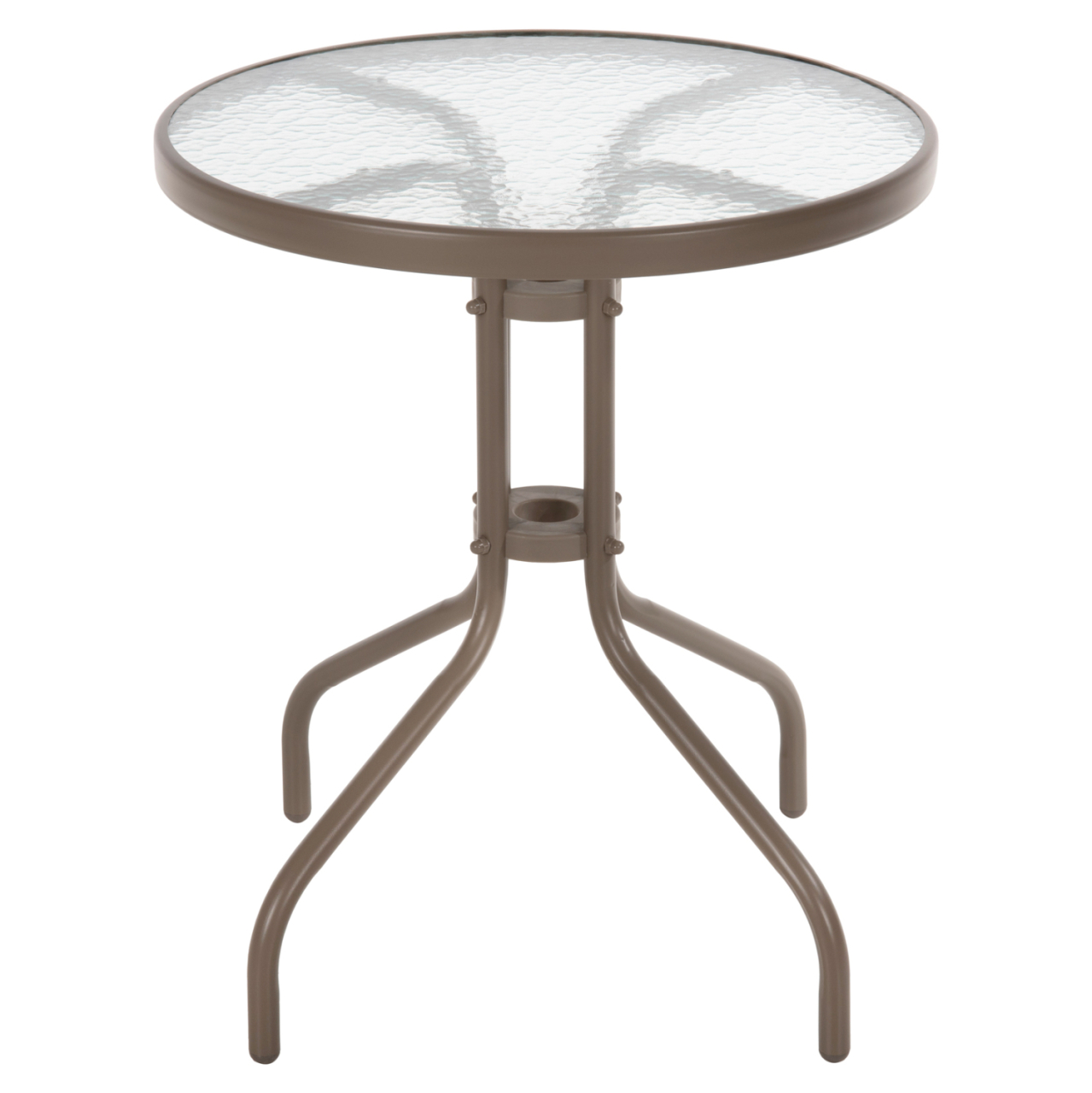 OUTDOOR ROUND TABLE LIMA HM5079.04 METAL IN CHAMPAGNE COLOR-GLASS TABLETOP Φ60x70Hcm [3]