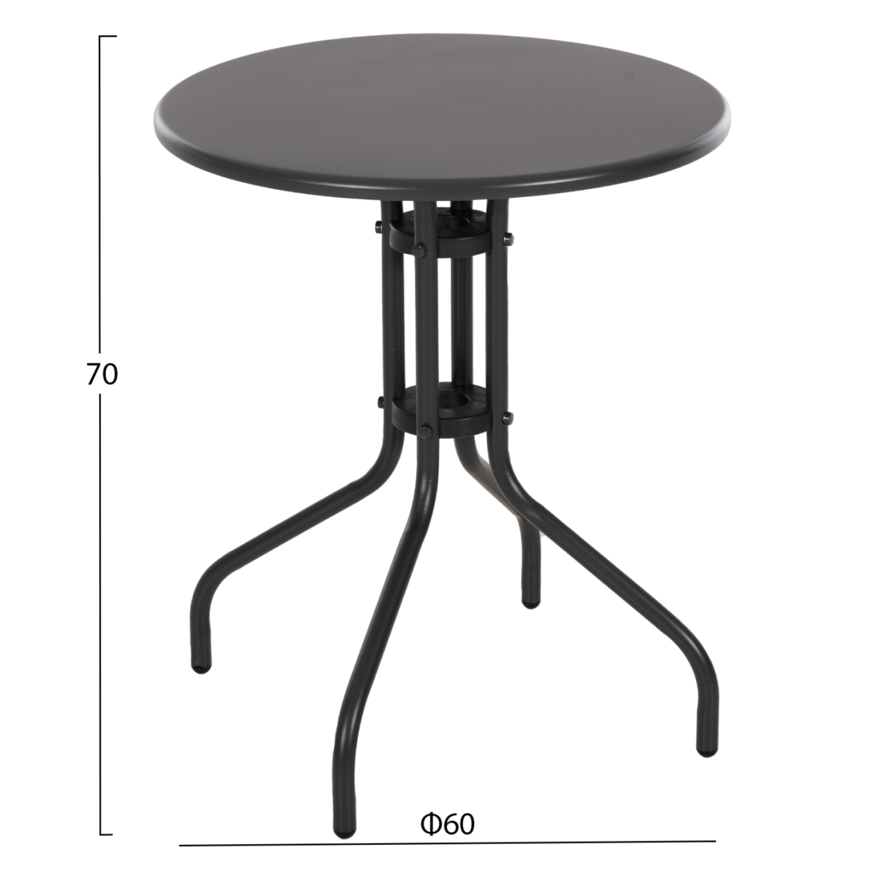 OUTDOOR ROUND TABLE LINO HM5973.01 METALLIC IN GREY Φ60x70Hcm. [2]