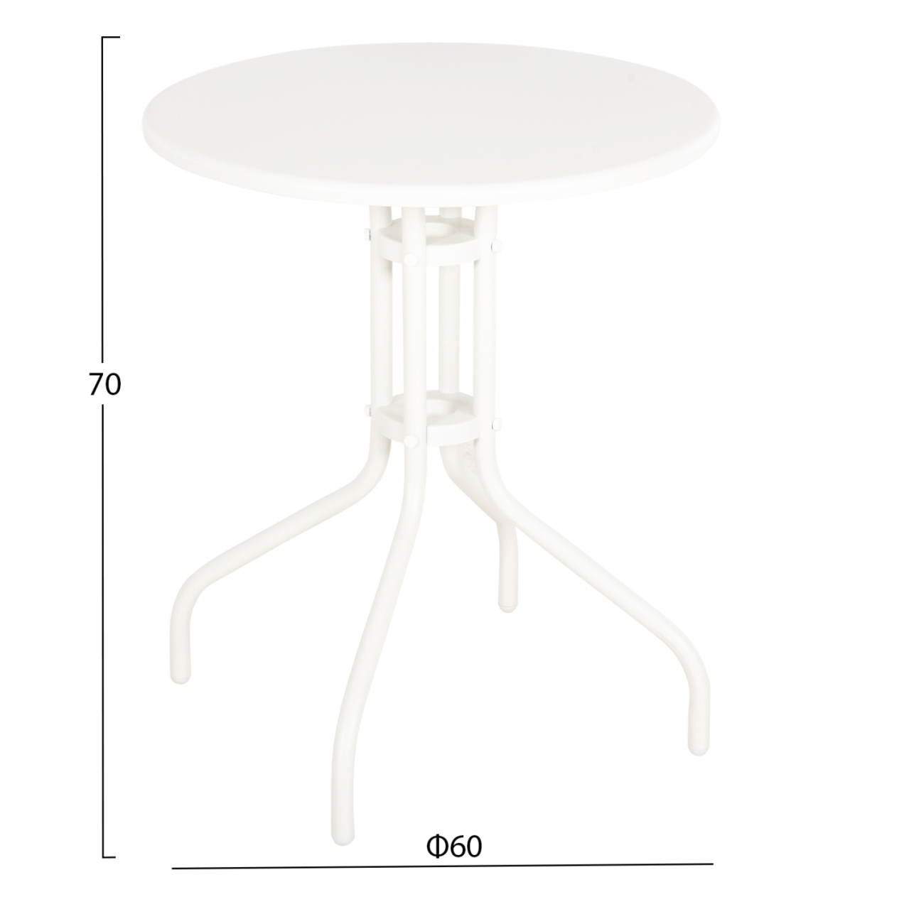 OUTDOOR ROUND TABLE LINO HM5973.02 METALLIC IN WHITE Φ60x70Hcm. [2]