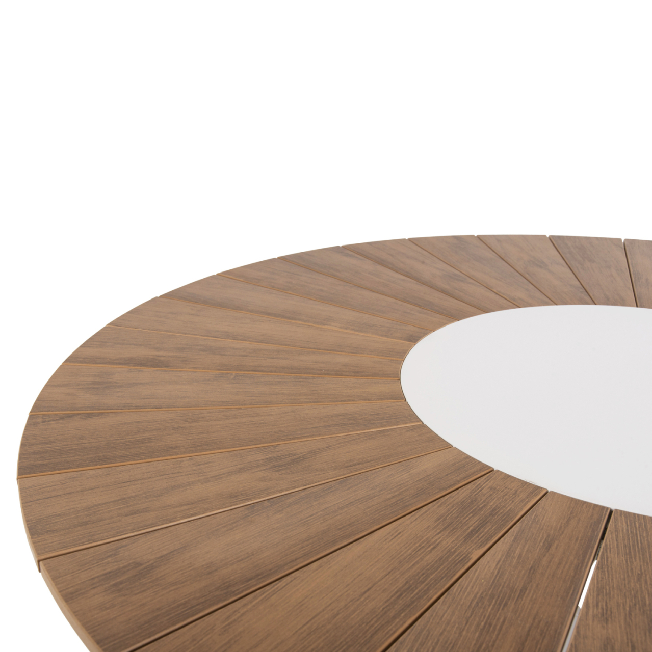 OUTDOOR ROUND TABLE MORIL HM6041.02 ALUMINUM IN WHITE-POLYWOOD IN NATURAL WOOD Φ120cm. [4]
