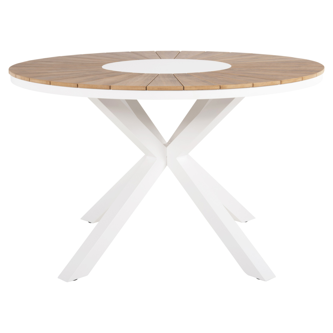 OUTDOOR ROUND TABLE MORIL HM6041.02 ALUMINUM IN WHITE-POLYWOOD IN NATURAL WOOD Φ120cm. [3]