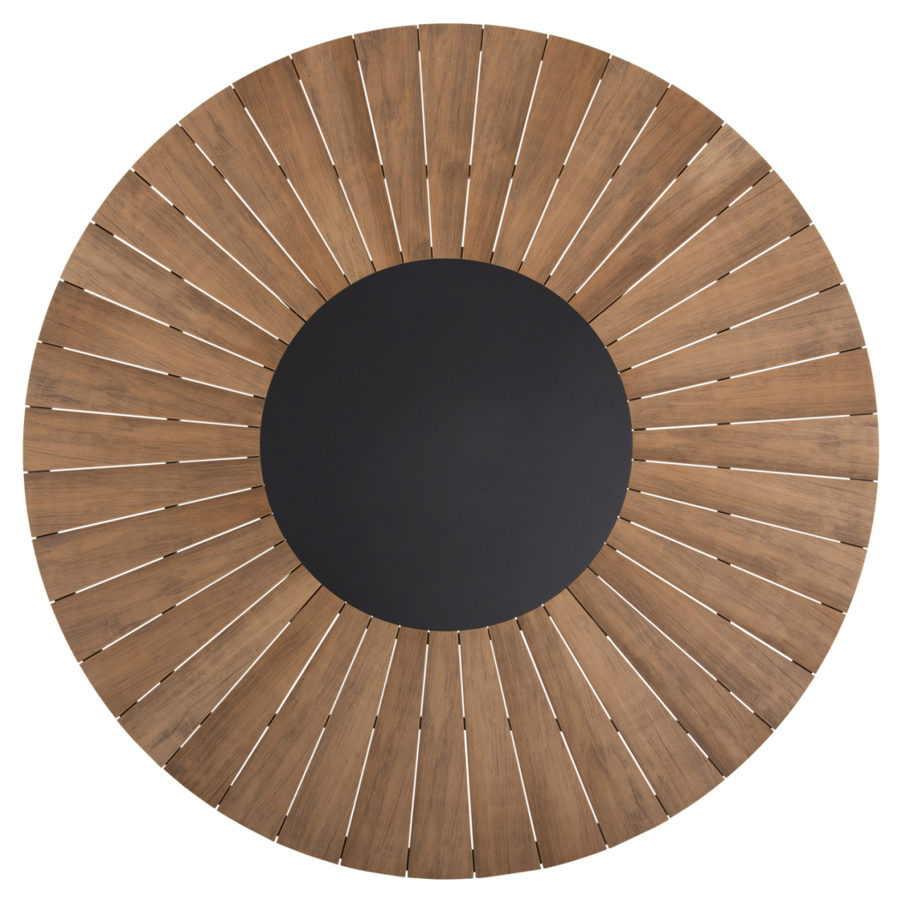 OUTDOOR ROUND TABLE MORIL HM6042.01 ALUMINUM IN ANTHRACITE-POLYWOOD IN NATURAL WOOD Φ150cm. [7]