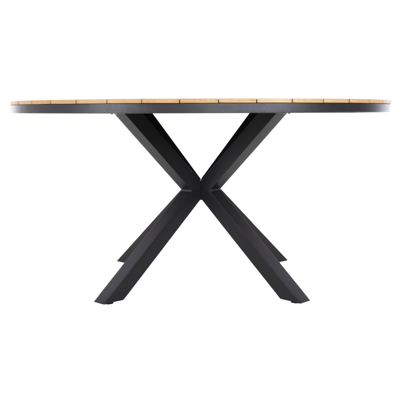 OUTDOOR ROUND TABLE MORIL HM6042.01 ALUMINUM IN ANTHRACITE-POLYWOOD IN NATURAL WOOD Φ150cm. [4]