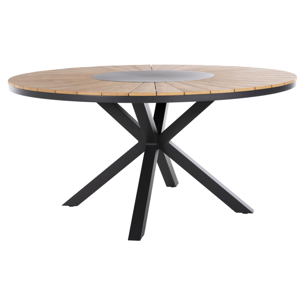 OUTDOOR ROUND TABLE MORIL HM6042.01 ALUMINUM IN ANTHRACITE-POLYWOOD IN NATURAL WOOD Φ150cm. [3]