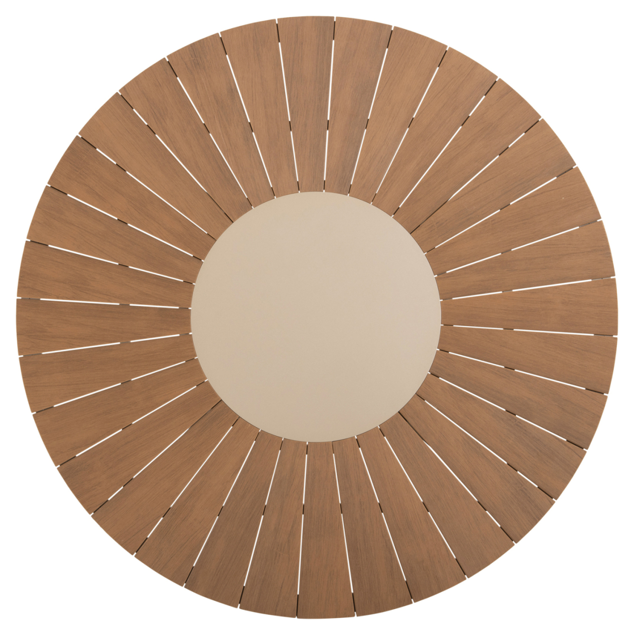 OUTDOOR ROUND TABLE MORIL HM6042.04 ALUMINUM IN CHAMPAGNE COLOR-POLYWOOD IN NATURAL WOOD Φ150cm. [4]