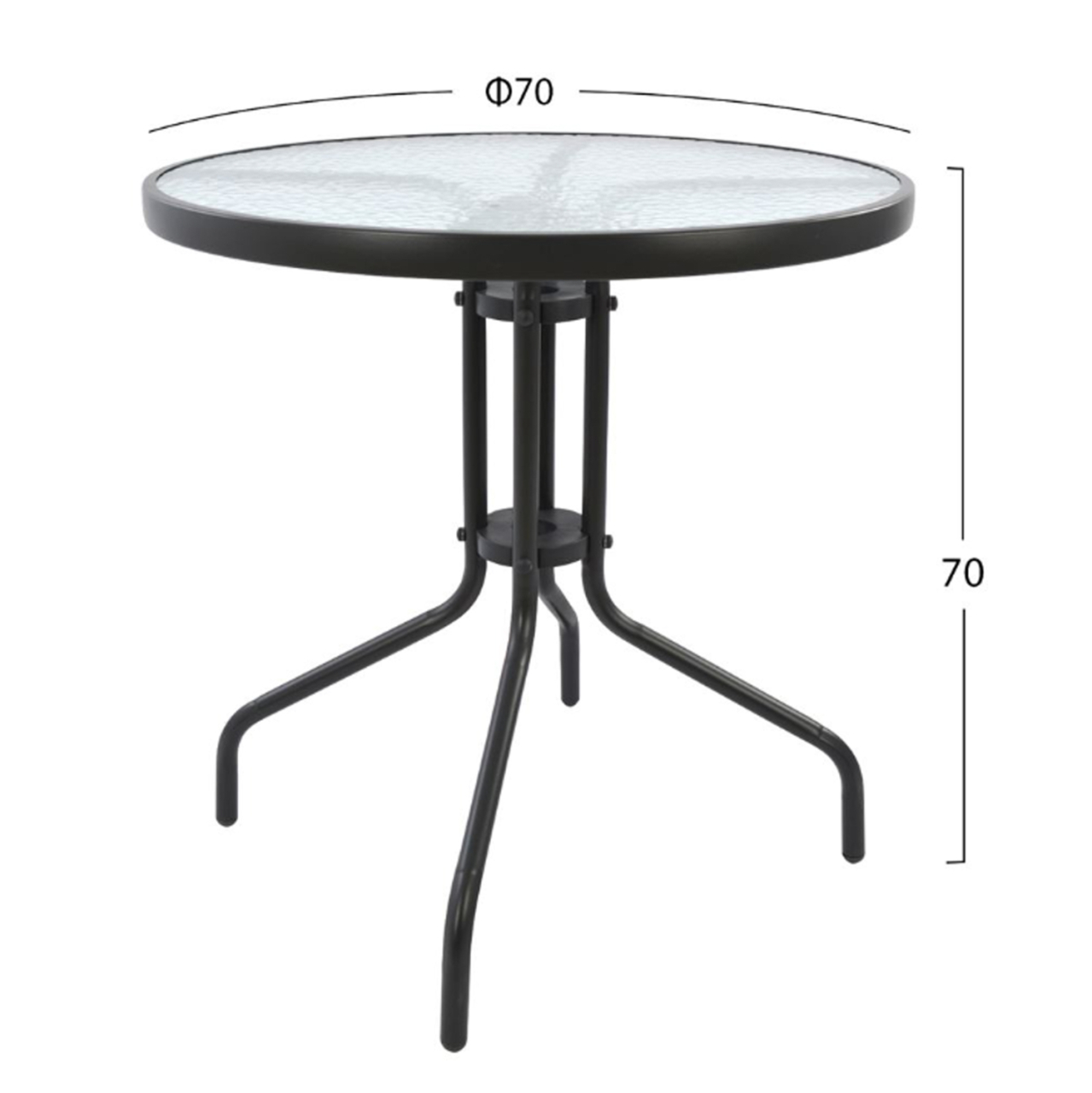 OUTDOOR SET 3PCS HM10711 GREY METAL-SAFETY GLASS-GREY TEXTILENE [2]