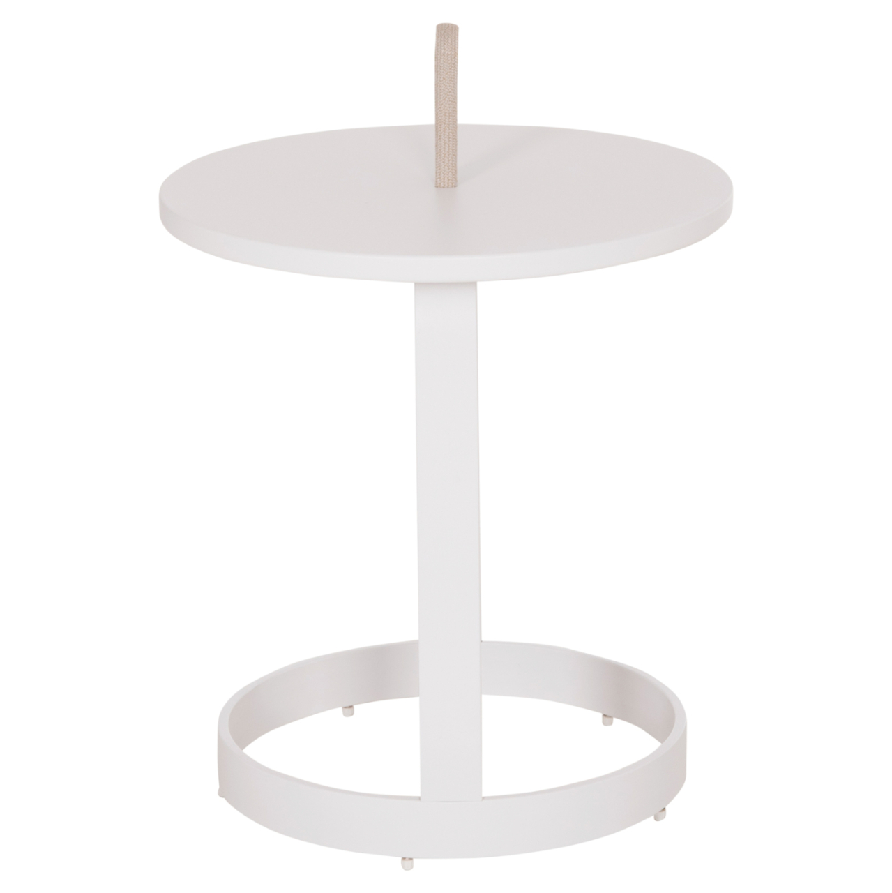 OUTDOOR SIDE TABLE MINO HM6433.02 ALUMINUM WHITE and ROPE BEIGE Φ47x53Hcm. [4]