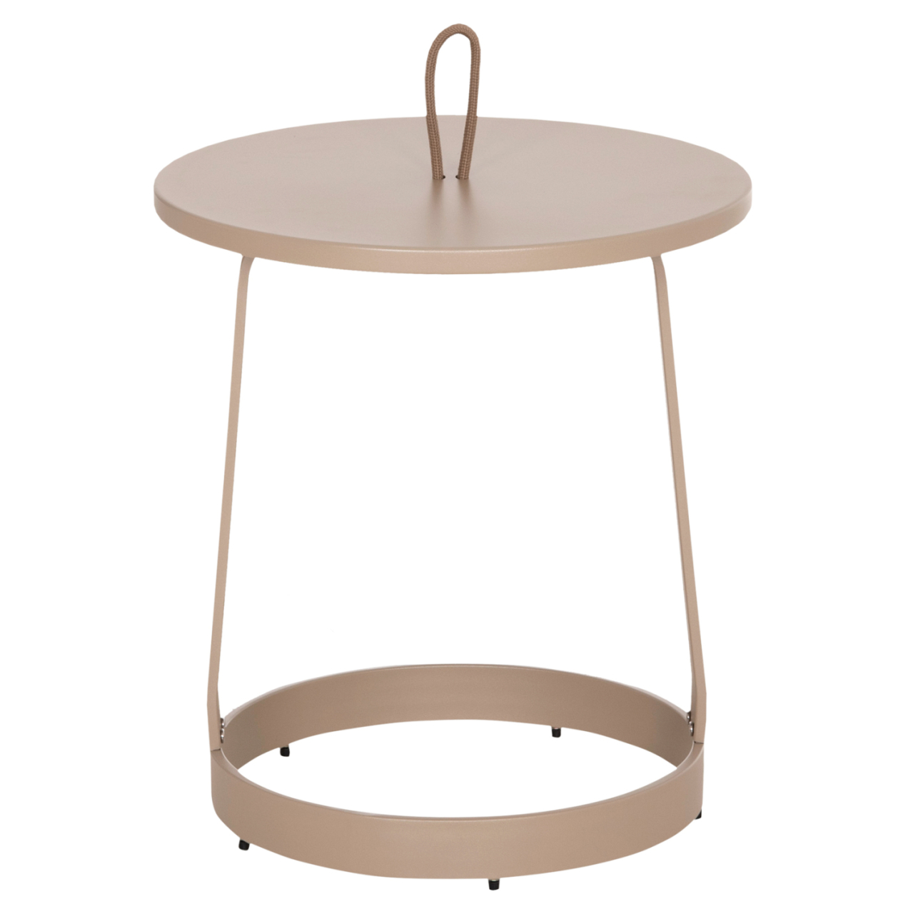 OUTDOOR SIDE TABLE MINO HM6433.03 ALUMINUM and ROPE IN CAPPUCCINO Φ47x53Hcm. [3]