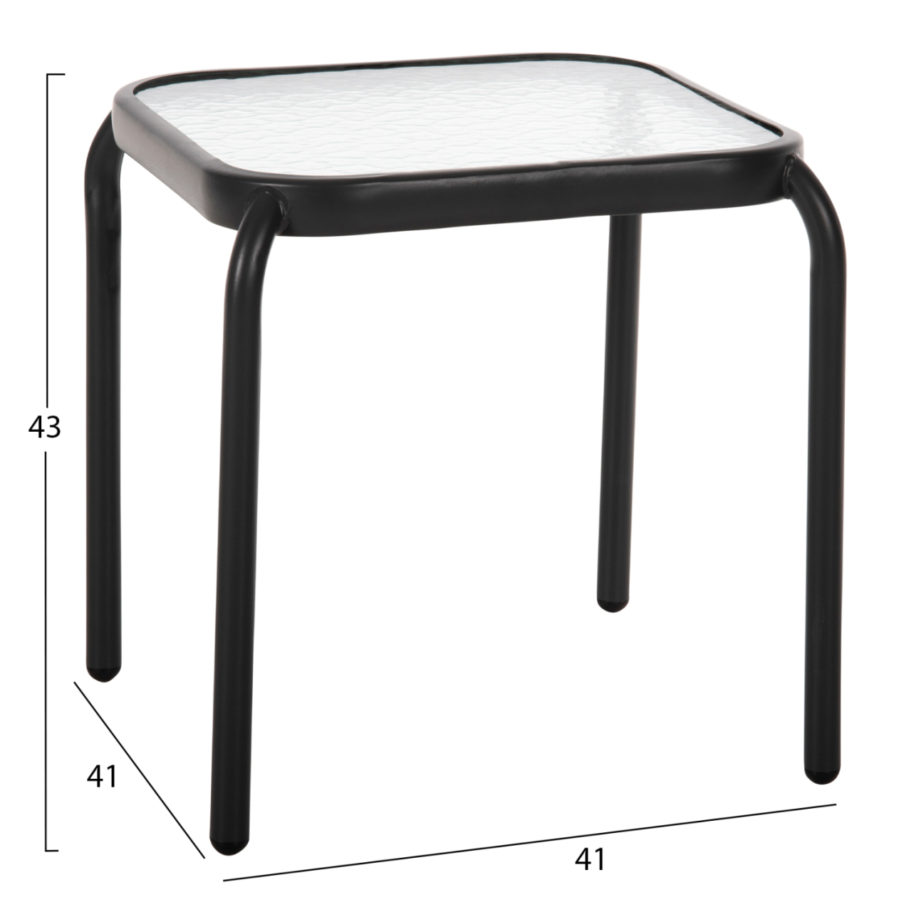 OUTDOOR SIDE TABLE SQUARE DIDO HM5975.01 METAL IN ANTHRACITE-GLASS 41x41x43Hcm. [2]