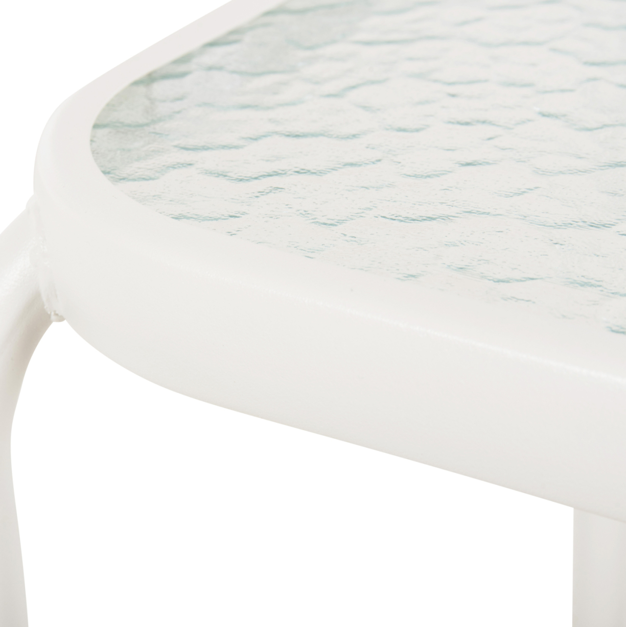 OUTDOOR SIDE TABLE SQUARE DIDO HM5975.02 METAL IN WHITE-GLASS 40x40x40Hcm. [6]