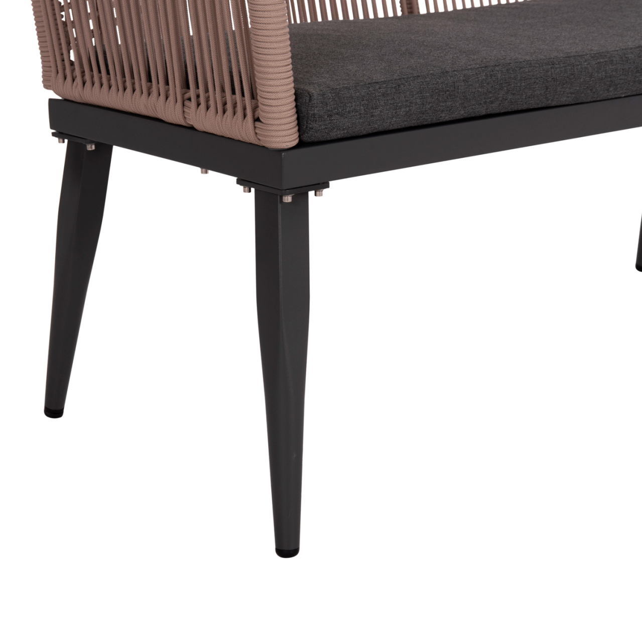 OUTDOOR SOFA 2-SEATER MYRTIA HM5550.12 ALUMINUM IN ANTHRACITE--TESLIN ROPE IN BEIGE 123x61x90Hcm. [9]