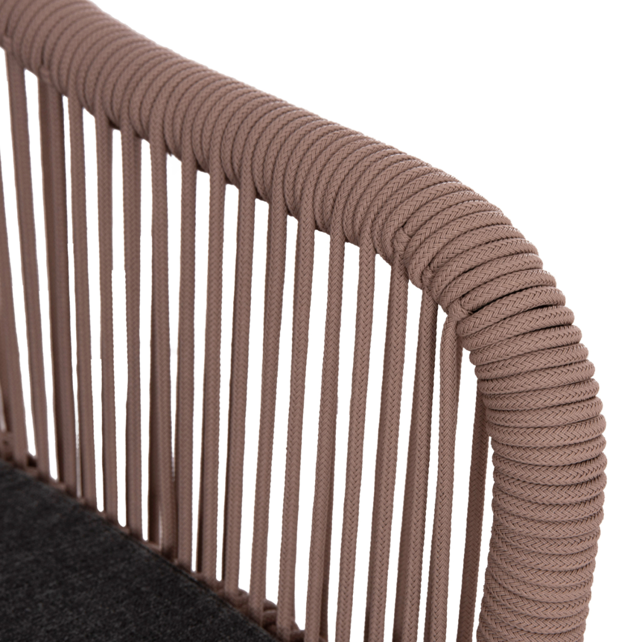 OUTDOOR SOFA 2-SEATER MYRTIA HM5550.12 ALUMINUM IN ANTHRACITE--TESLIN ROPE IN BEIGE 123x61x90Hcm. [8]