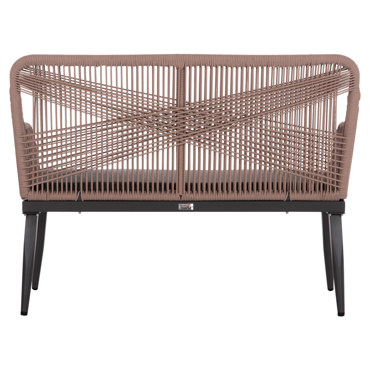 OUTDOOR SOFA 2-SEATER MYRTIA HM5550.12 ALUMINUM IN ANTHRACITE--TESLIN ROPE IN BEIGE 123x61x90Hcm. [5]