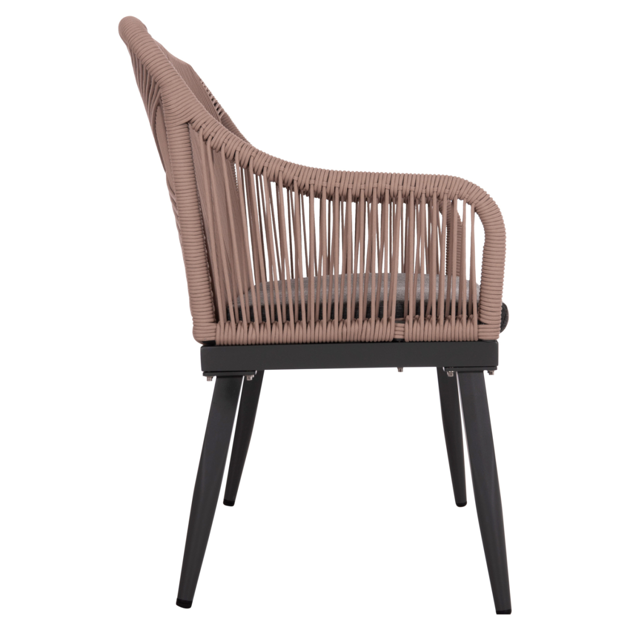 OUTDOOR SOFA 2-SEATER MYRTIA HM5550.12 ALUMINUM IN ANTHRACITE--TESLIN ROPE IN BEIGE 123x61x90Hcm. [4]