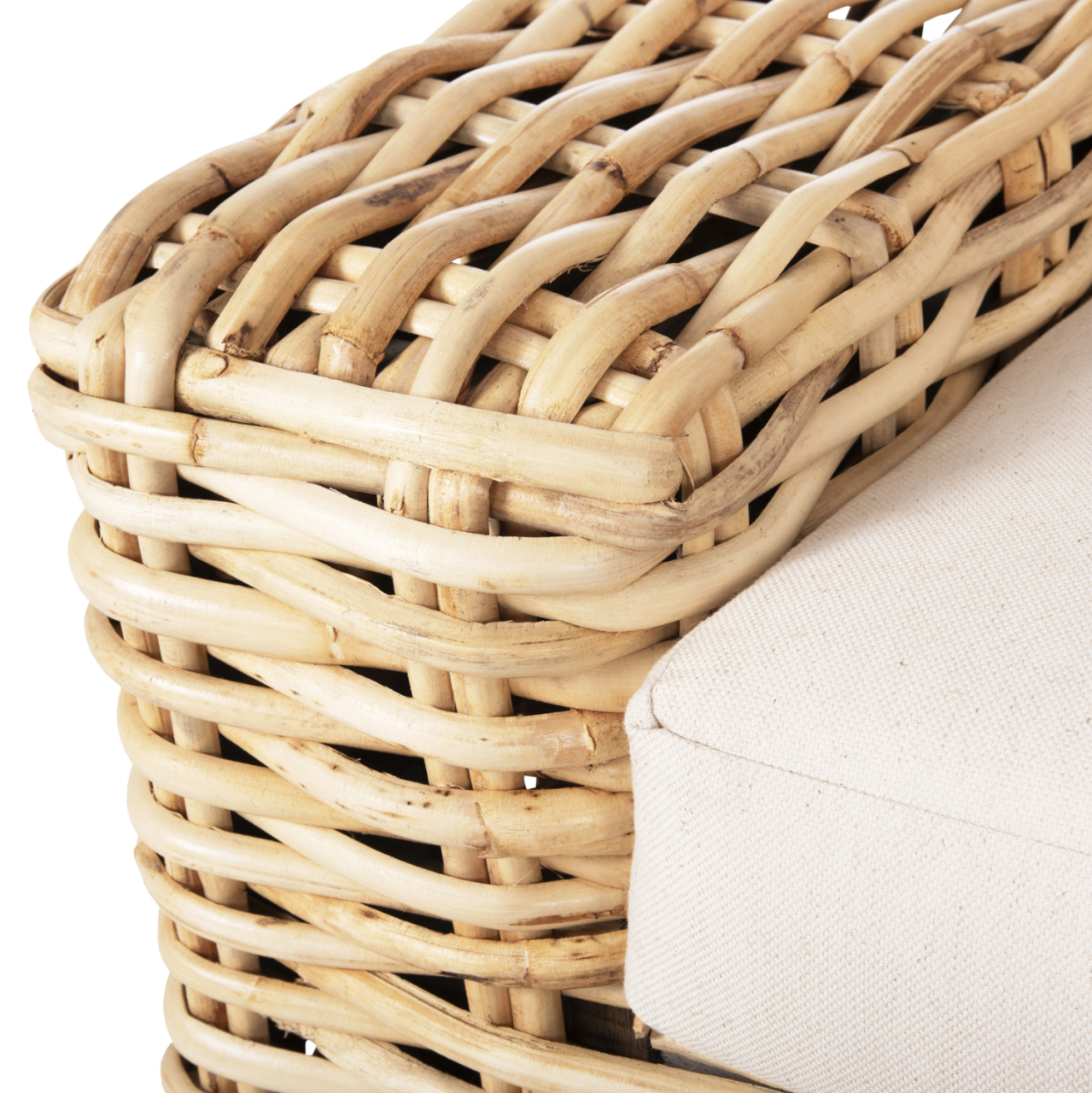 OUTDOOR SOFA 2-SEATER TROPEL HM9809 MANGO WOOD-RATTAN NATURAL COLOR-WHITE CUSHIONS 192x88x70-85Hcm. [8]