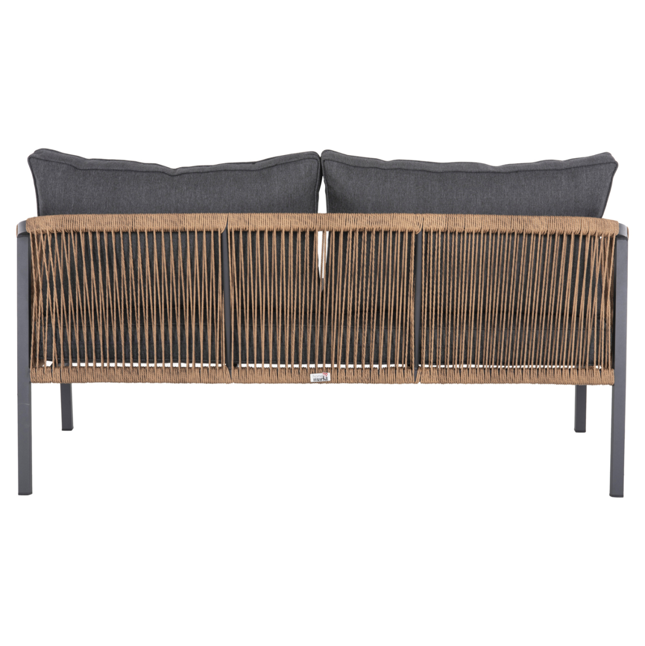 OUTDOOR SOFA 3-SEATER MAERLY HM6055.03 ALUMINUM IN ANTHRACITE-DARK BEIGE SYNTHETIC ROPE-ANTHRACITE CUSHIONS [6]