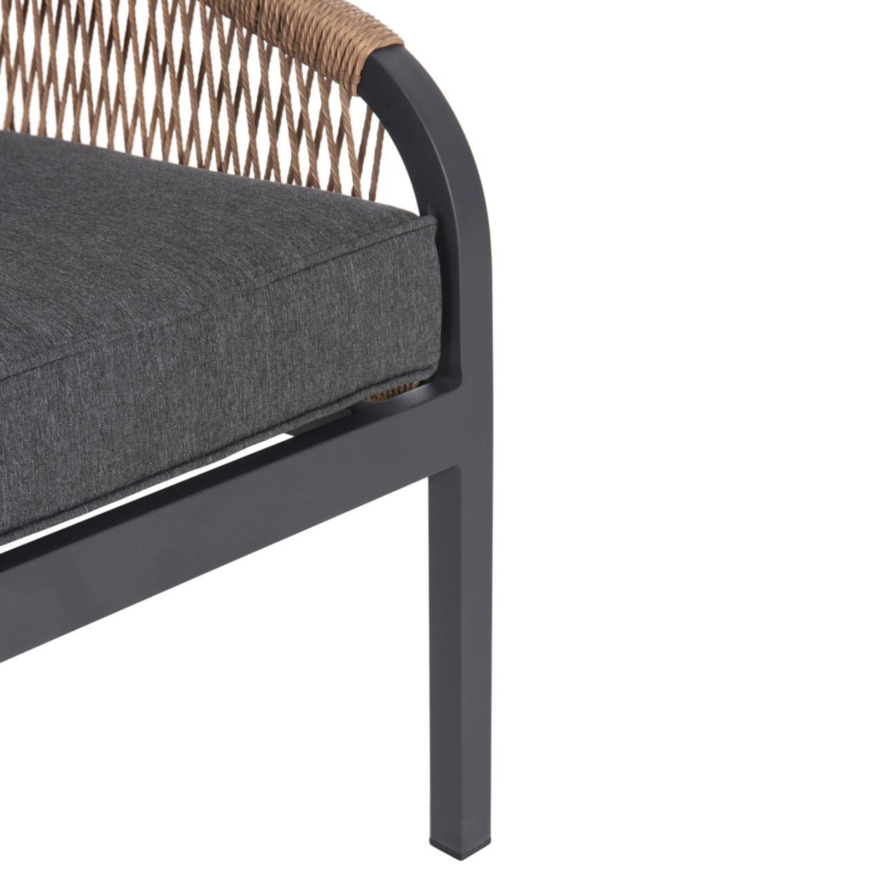 OUTDOOR SOFA 3-SEATER MAERLY HM6055.03 ALUMINUM IN ANTHRACITE-DARK BEIGE SYNTHETIC ROPE-ANTHRACITE CUSHIONS [7]