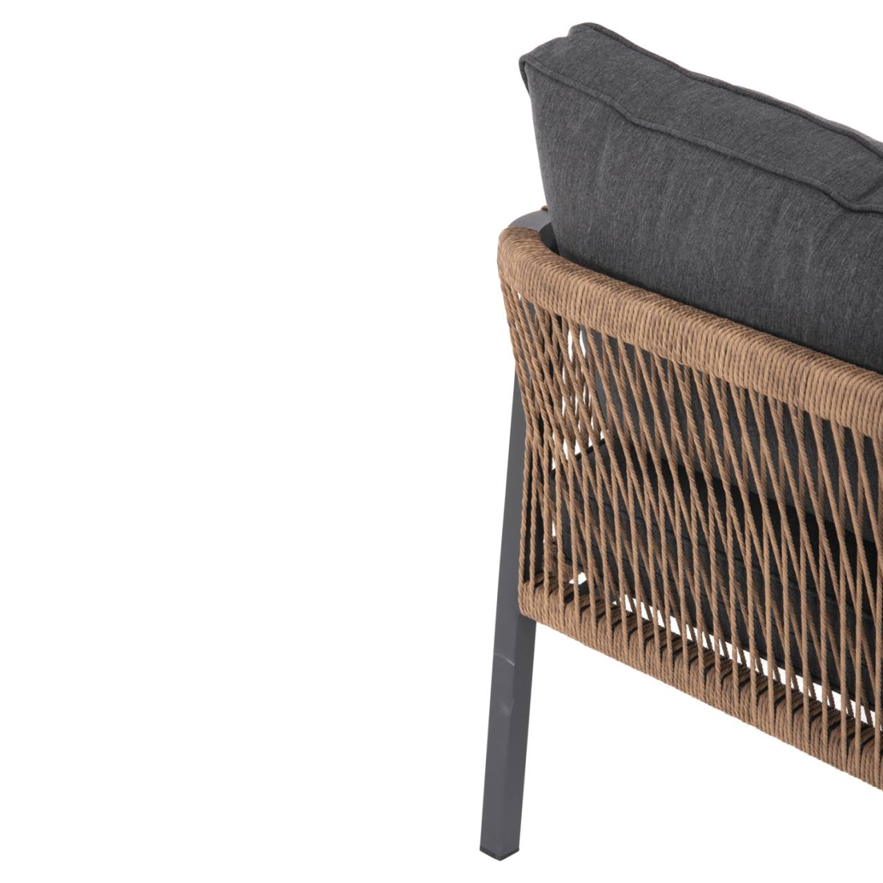 OUTDOOR SOFA 3-SEATER MAERLY HM6055.03 ALUMINUM IN ANTHRACITE-DARK BEIGE SYNTHETIC ROPE-ANTHRACITE CUSHIONS [8]