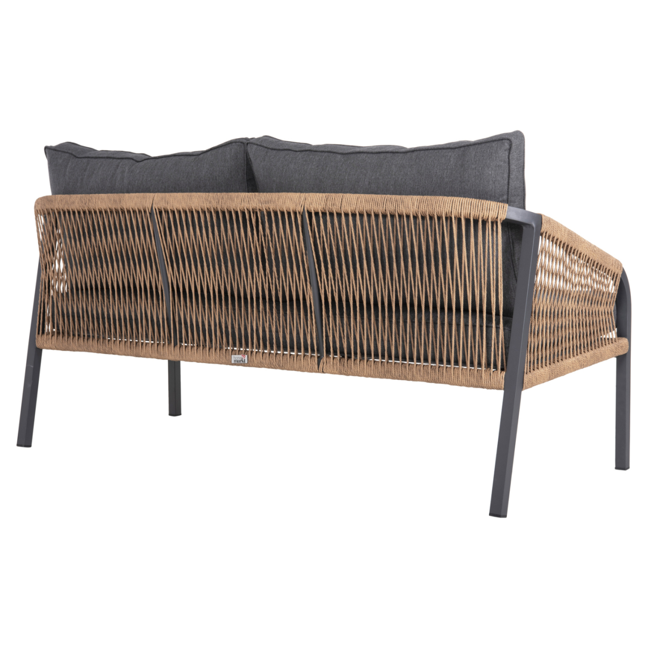 OUTDOOR SOFA 3-SEATER MAERLY HM6055.03 ALUMINUM IN ANTHRACITE-DARK BEIGE SYNTHETIC ROPE-ANTHRACITE CUSHIONS [5]