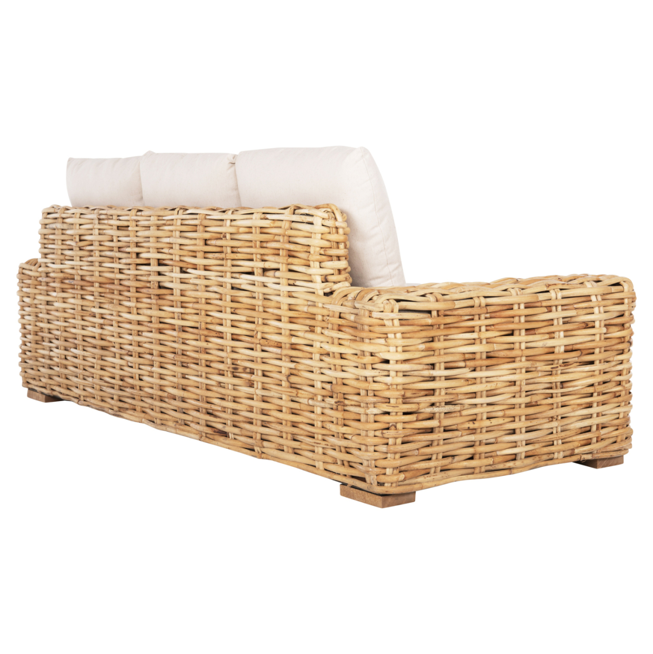 OUTDOOR SOFA 3-SEATER TROPEL HM9808 MANGO WOOD-RATTAN NATURAL COLOR-WHITE CUSHIONS 216x88x70-85Hcm. [5]
