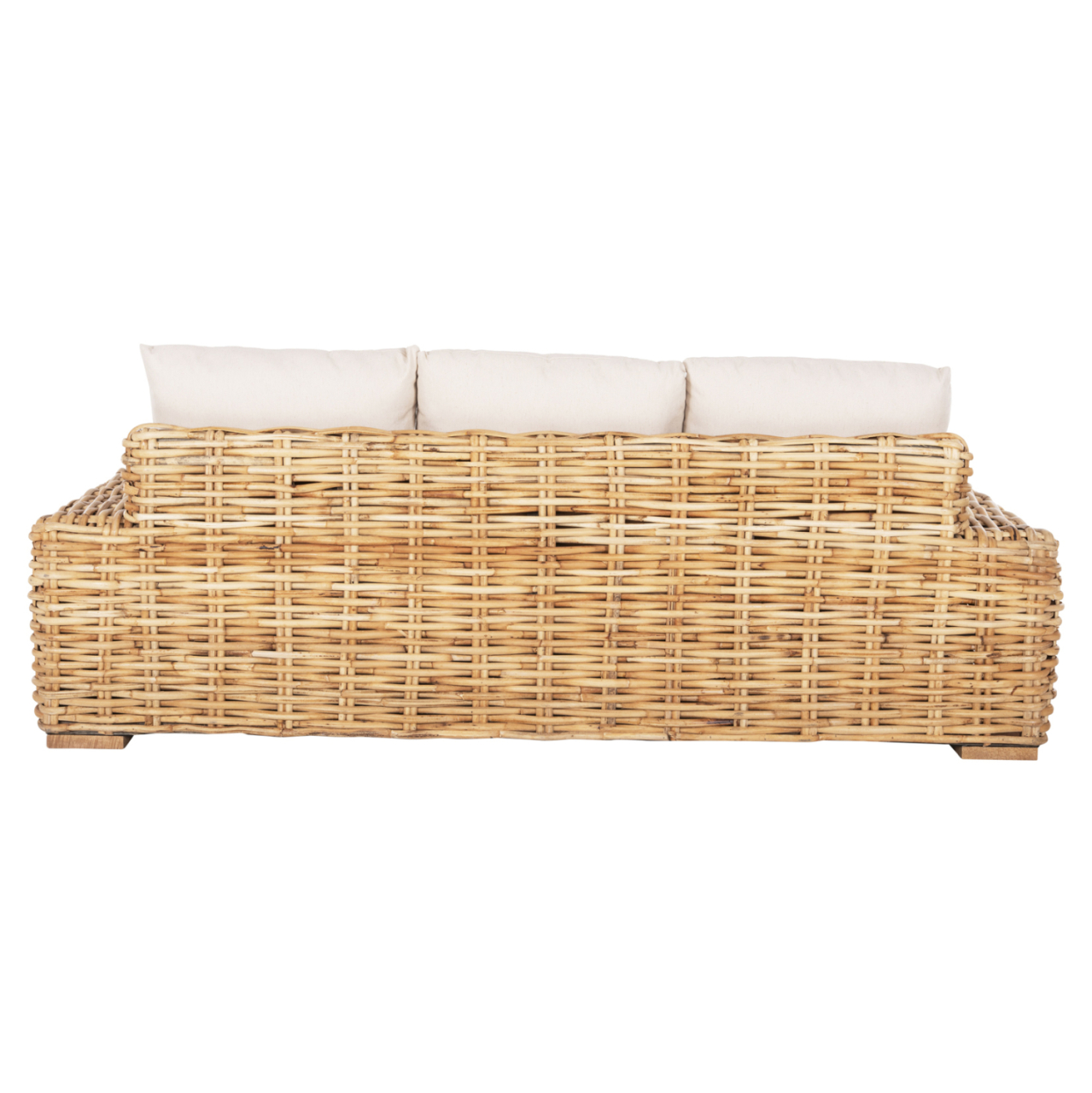 OUTDOOR SOFA 3-SEATER TROPEL HM9808 MANGO WOOD-RATTAN NATURAL COLOR-WHITE CUSHIONS 216x88x70-85Hcm. [6]