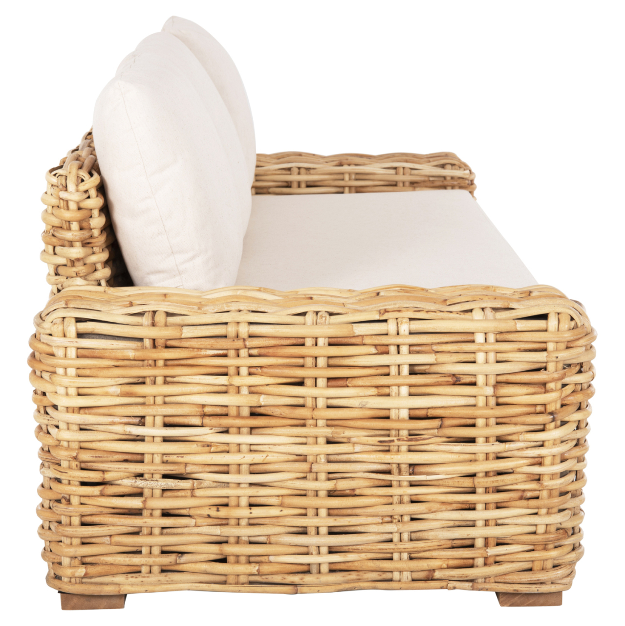 OUTDOOR SOFA 3-SEATER TROPEL HM9808 MANGO WOOD-RATTAN NATURAL COLOR-WHITE CUSHIONS 216x88x70-85Hcm. [4]