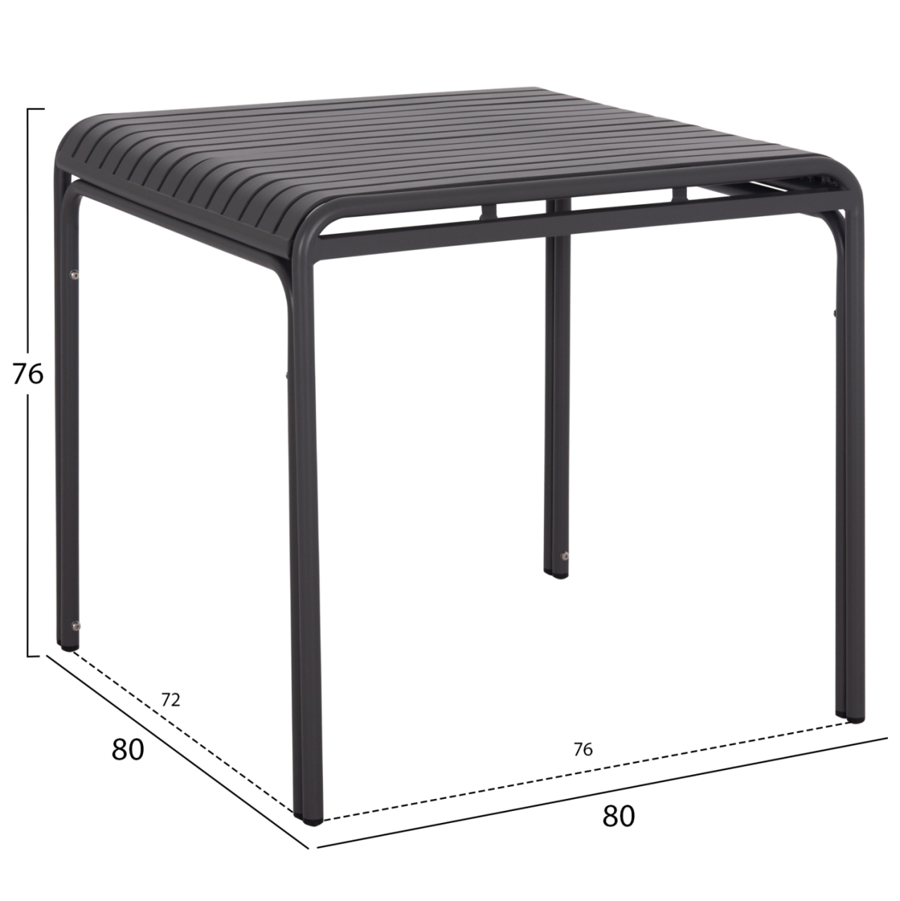 OUTDOOR SQUARE ALUMINUM TABLE RACHEL HM6338.01 GREY COLOR 80x80x76Hcm. [2]