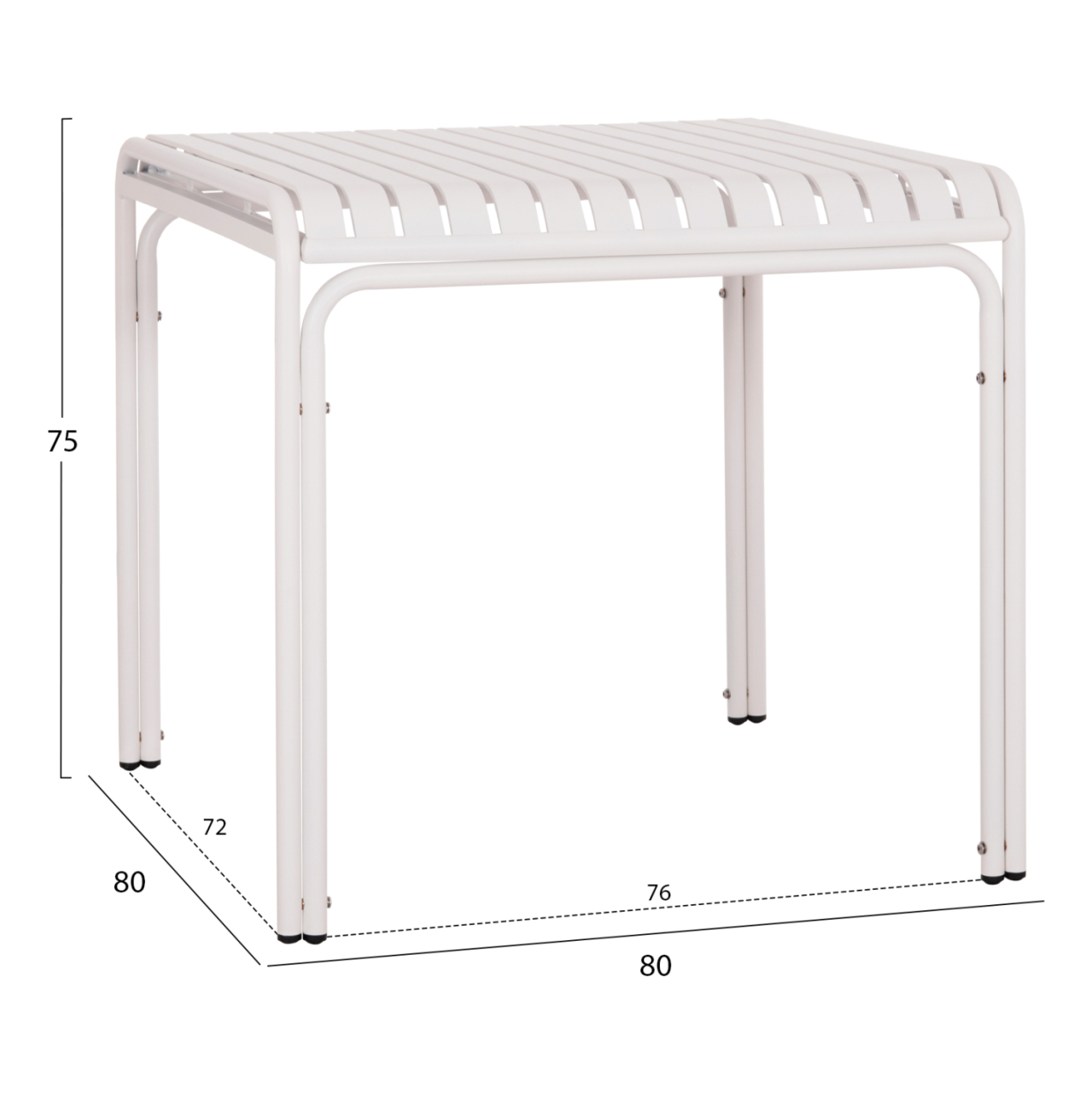 OUTDOOR SQUARE ALUMINUM TABLE RACHEL HM6338.02 WHITE COLOR 80x80x75Hcm. [2]