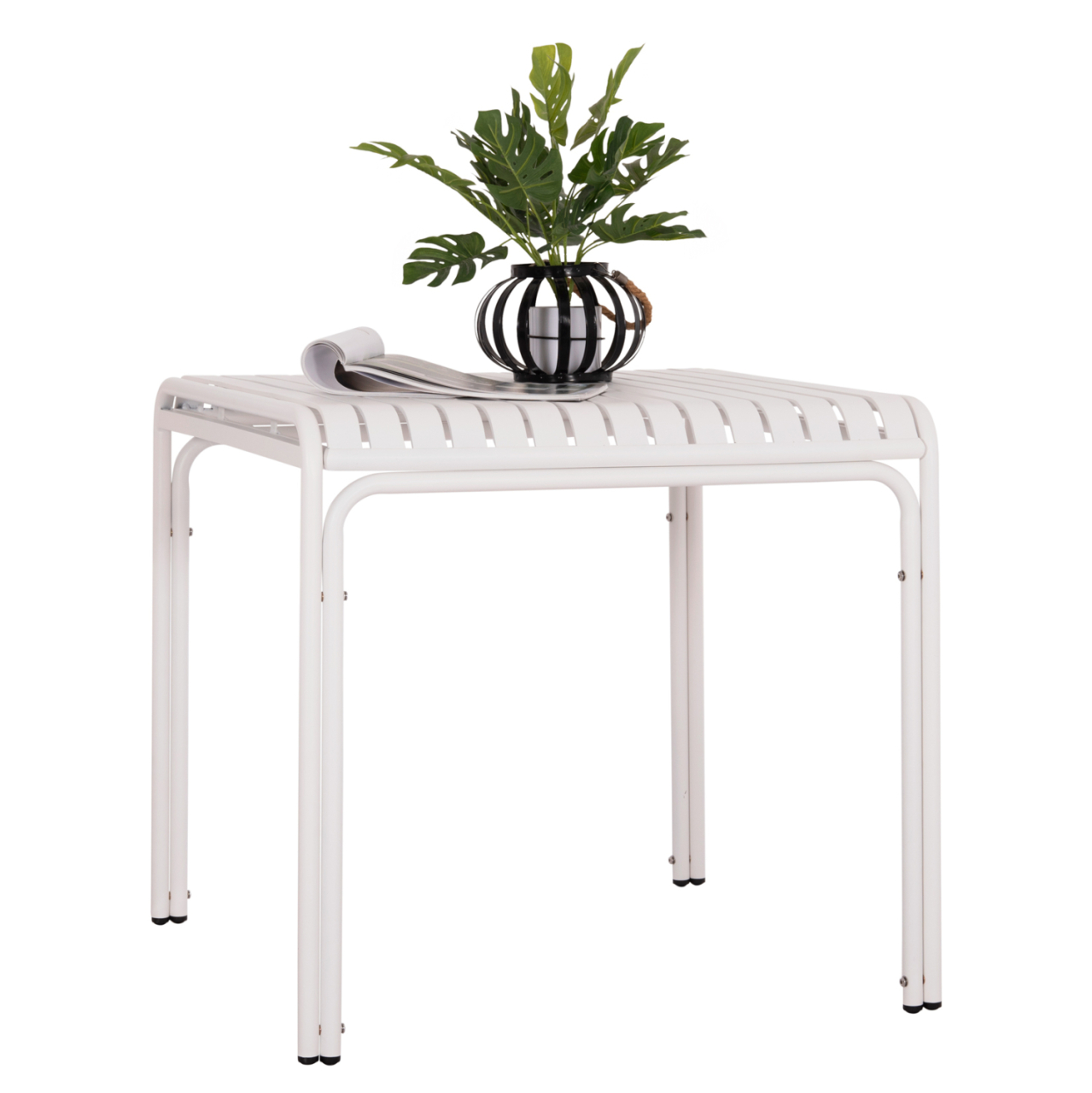 OUTDOOR SQUARE ALUMINUM TABLE RACHEL HM6338.02 WHITE COLOR 80x80x75Hcm. [1]