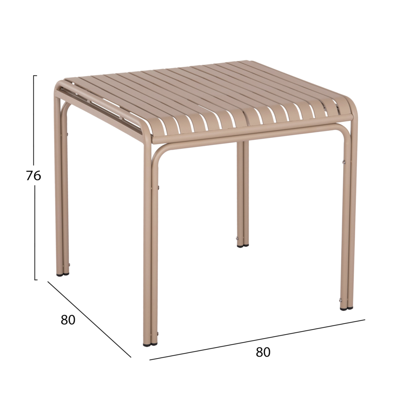 OUTDOOR SQUARE ALUMINUM TABLE RACHEL HM6338.04 CHAMPAGNE COLOR 80x80x76Hcm. [2]