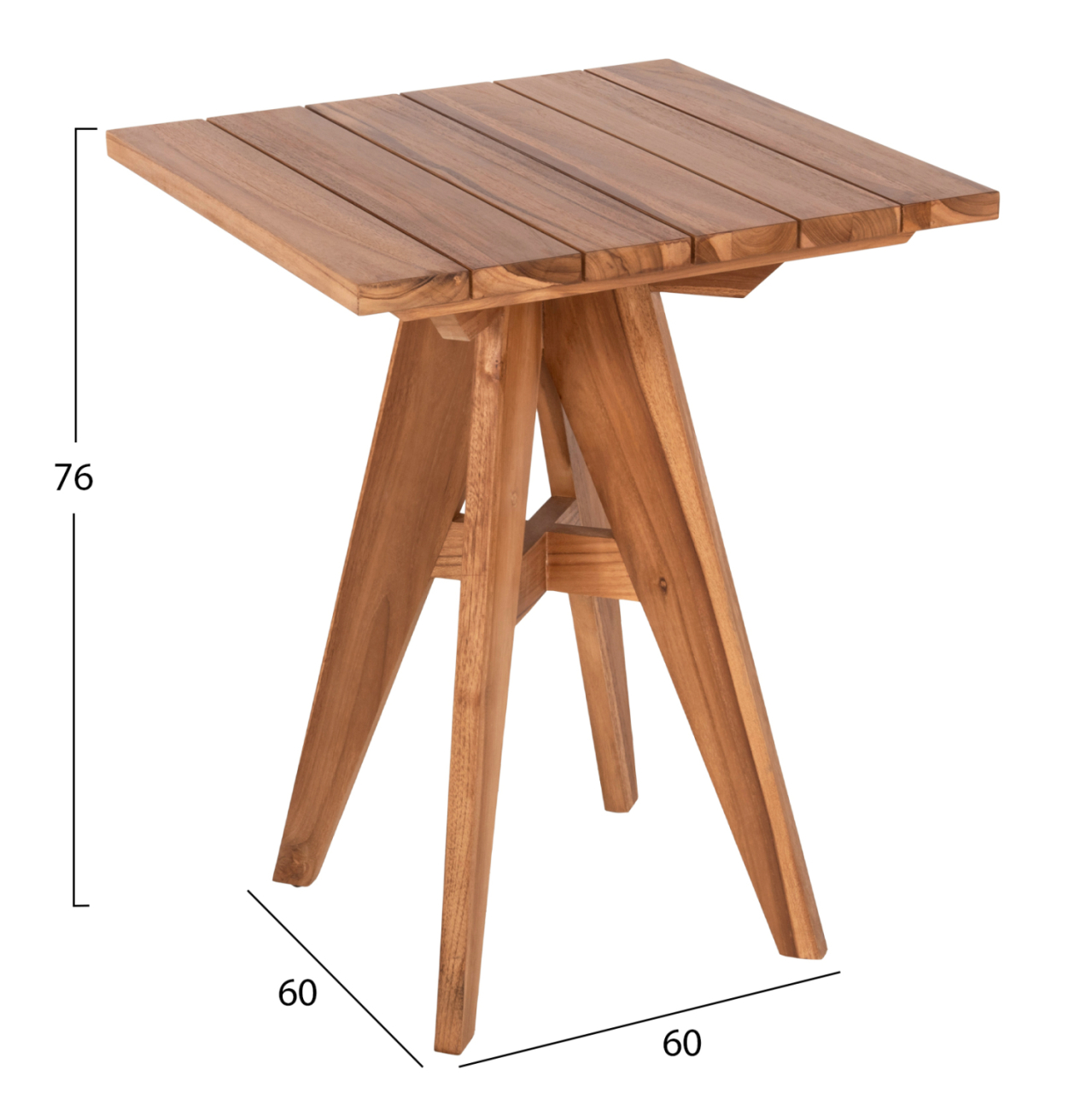 OUTDOOR SQUARE DINING TABLE LEO HM9860.11 TEAK WOOD 60x60x75Hcm. [2]