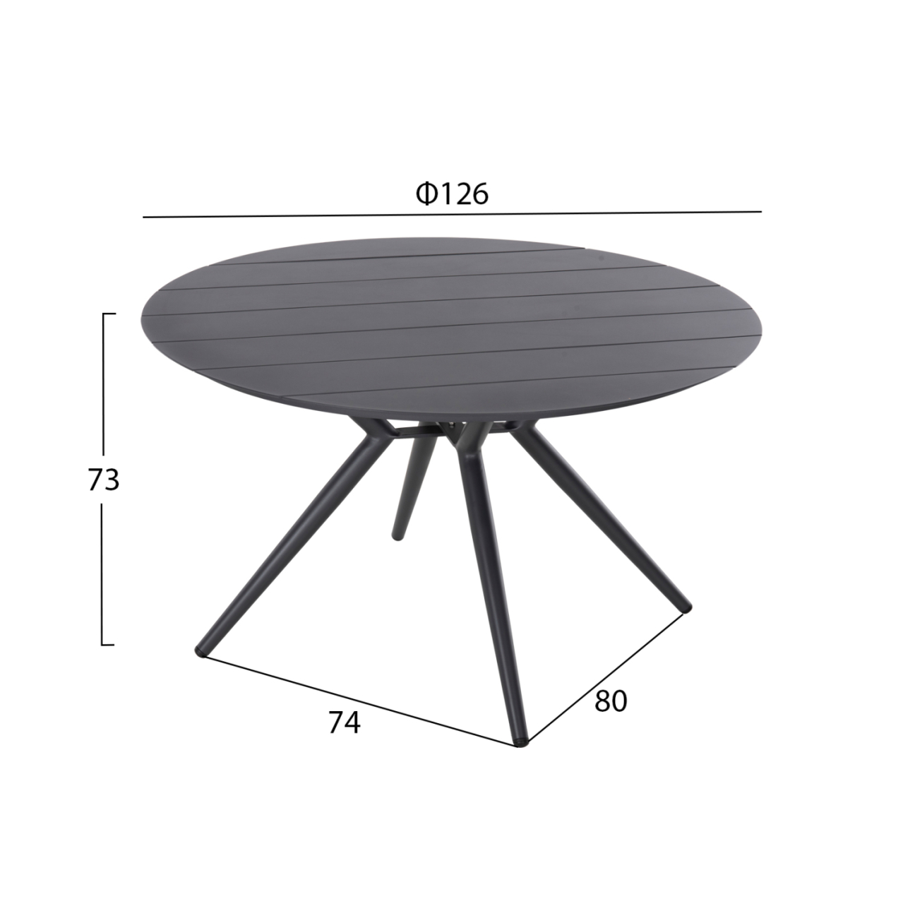 OUTDOOR TABLE ROUND HIGER HM6061.03 ANTHRACITE ALUMINUM Φ126Χ73Hcm. [2]