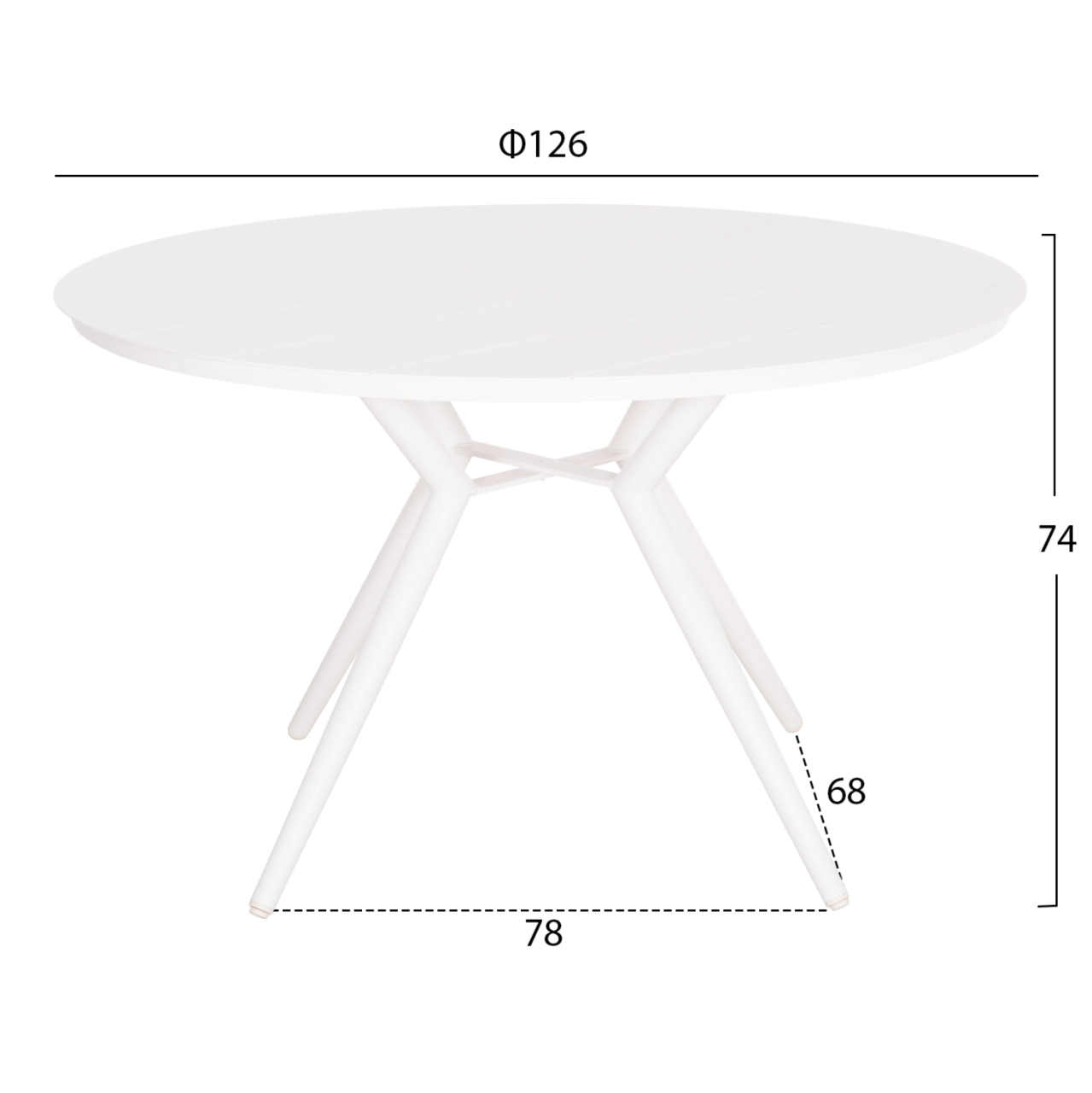 OUTDOOR TABLE ROUND HIGER HM6290.02 WHITE ALUMINUM Φ126Χ74Hcm. [2]