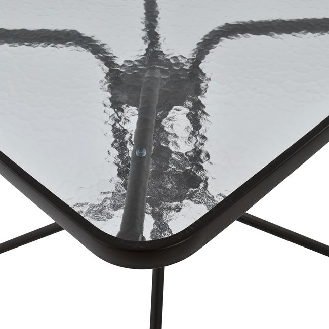 OUTDOOR TABLE SQUARE FIGO HM5036.02 BROWN METAL-GLASS TABLETOP 70Χ70Χ72Hcm [4]
