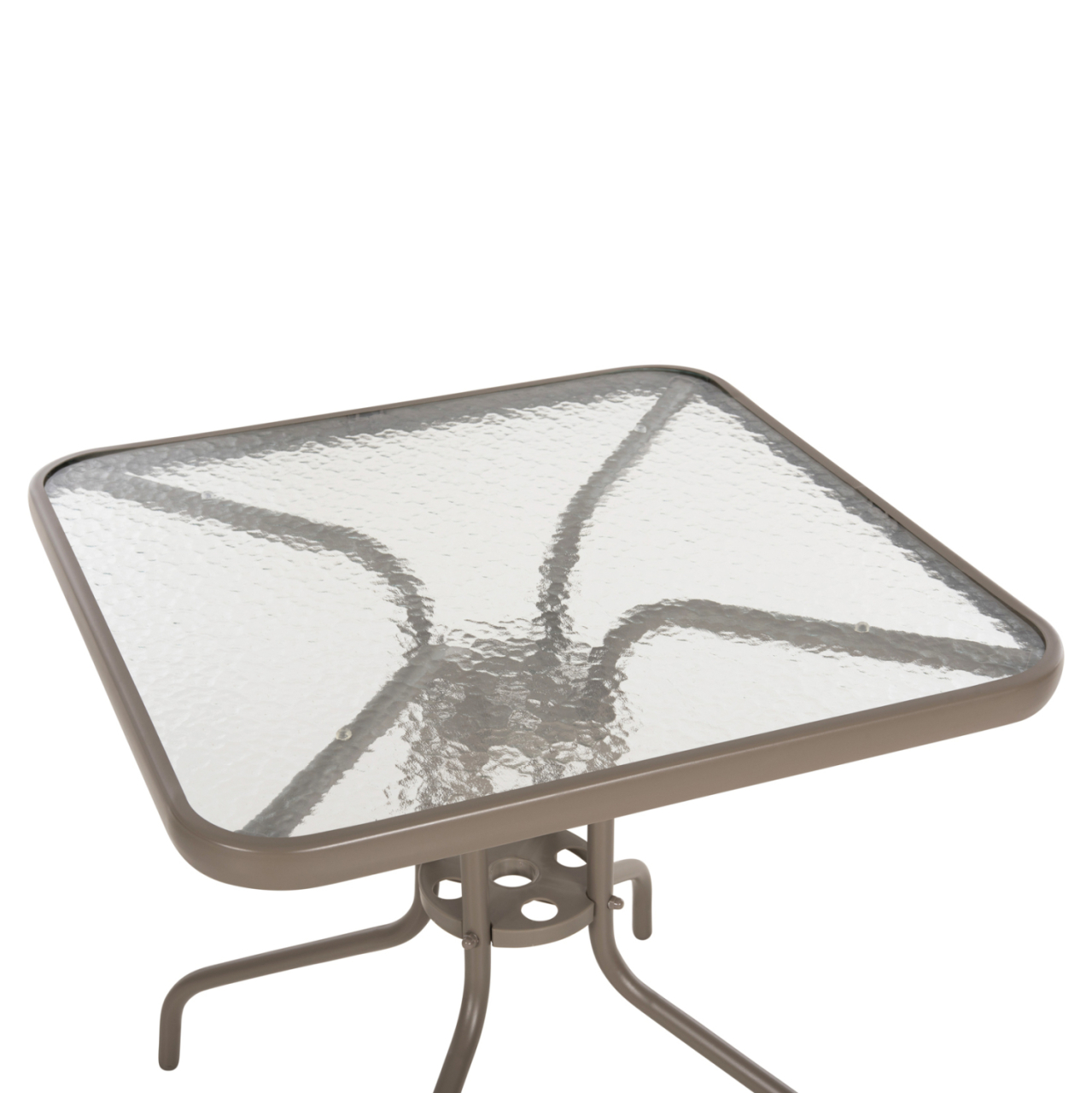 OUTDOOR TABLE SQUARE FIGO HM5036.04 CHAMPAGNE METAL-GLASS TABLETOP 70Χ70Χ72.5Hcm [4]
