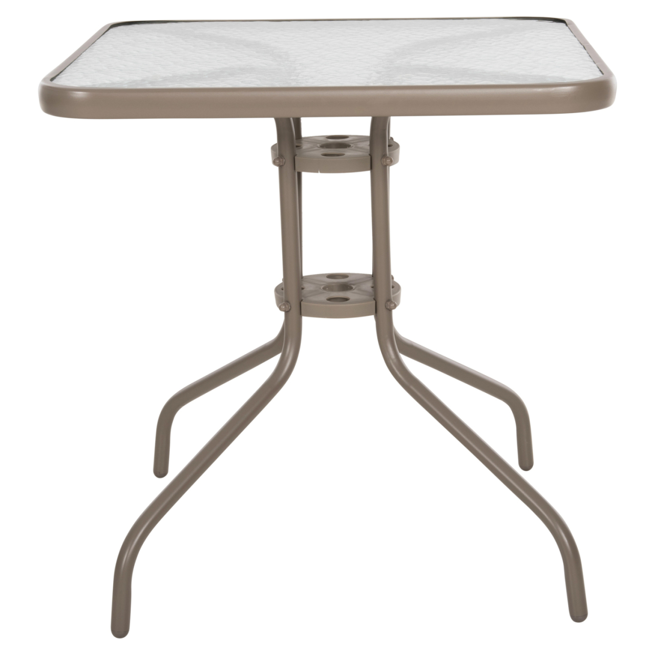 OUTDOOR TABLE SQUARE FIGO HM5036.04 CHAMPAGNE METAL-GLASS TABLETOP 70Χ70Χ72.5Hcm [3]