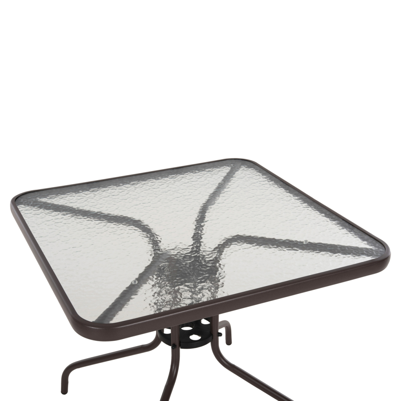 OUTDOOR TABLE SQUARE FIGO HM5972.02 BROWN METAL-GLASS TABLETOP 80Χ80Χ71Hcm [4]