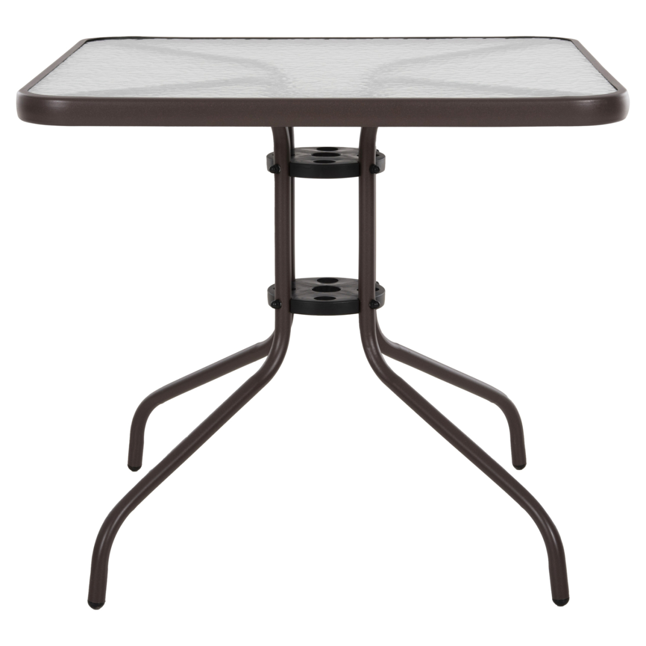 OUTDOOR TABLE SQUARE FIGO HM5972.02 BROWN METAL-GLASS TABLETOP 80Χ80Χ71Hcm [3]