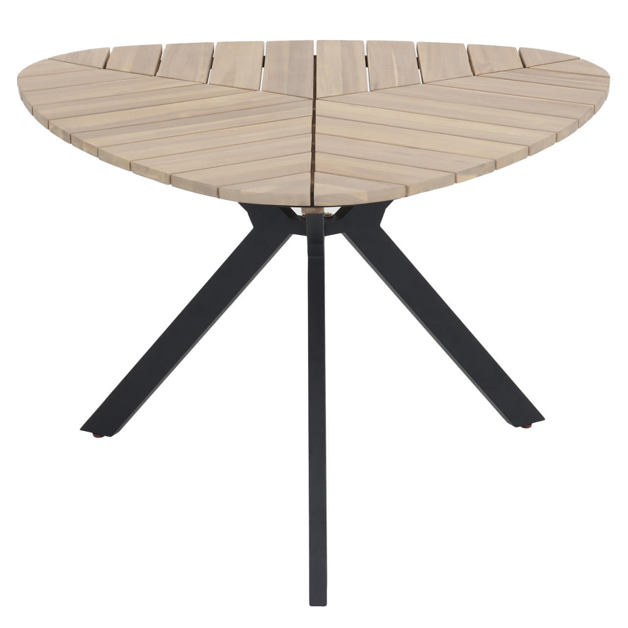 OUTDOOR TABLE TRADEN HM6242 ACACIA WOOD IN LEAF SHAPE-METAL LEGS 110x108x76Hcm. [3]