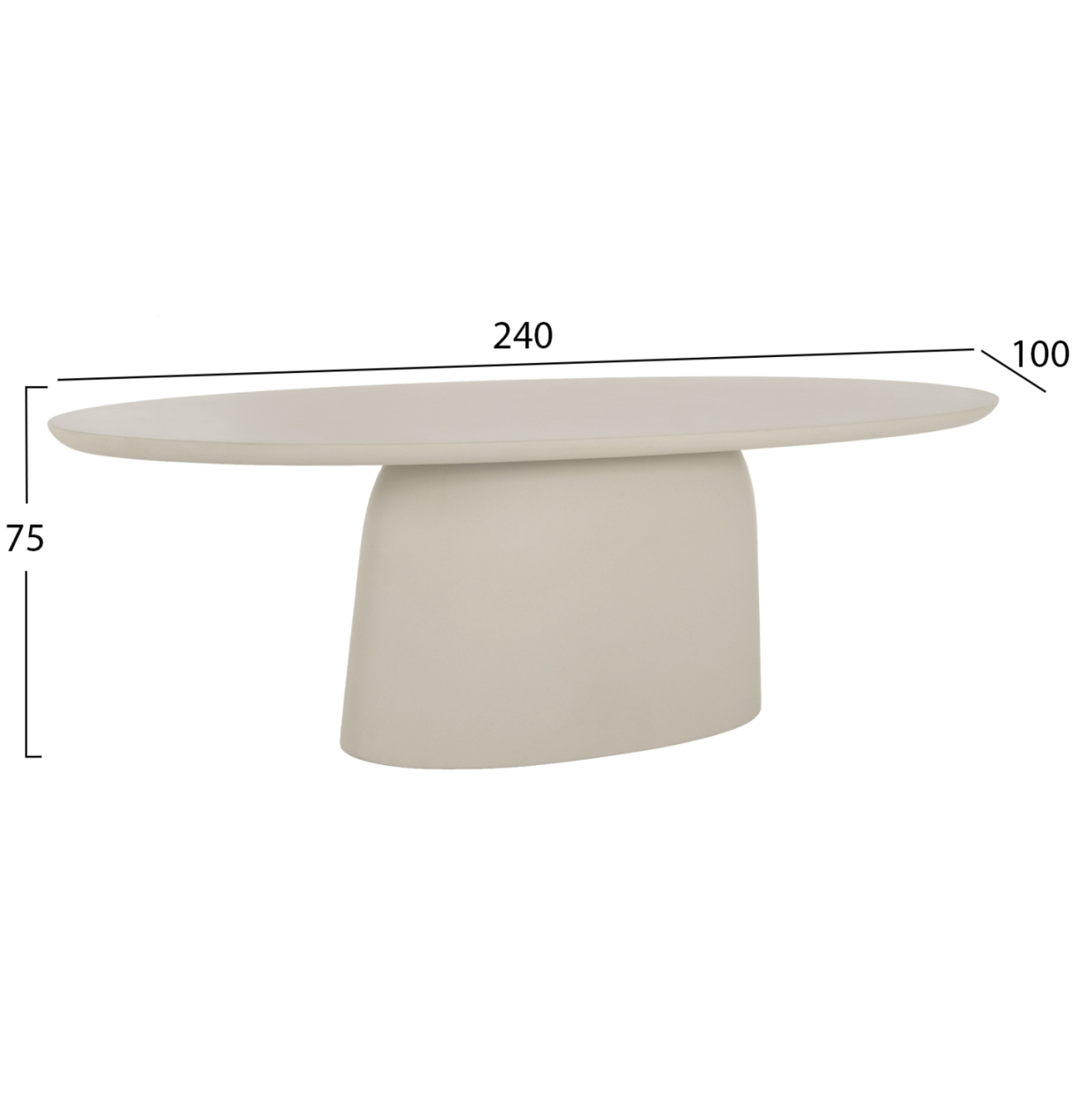 OVAL DINING TABLE BRECCAN HM6577.02 BEIGE FIBER CEMENT 240x100x75Hcm. [2]