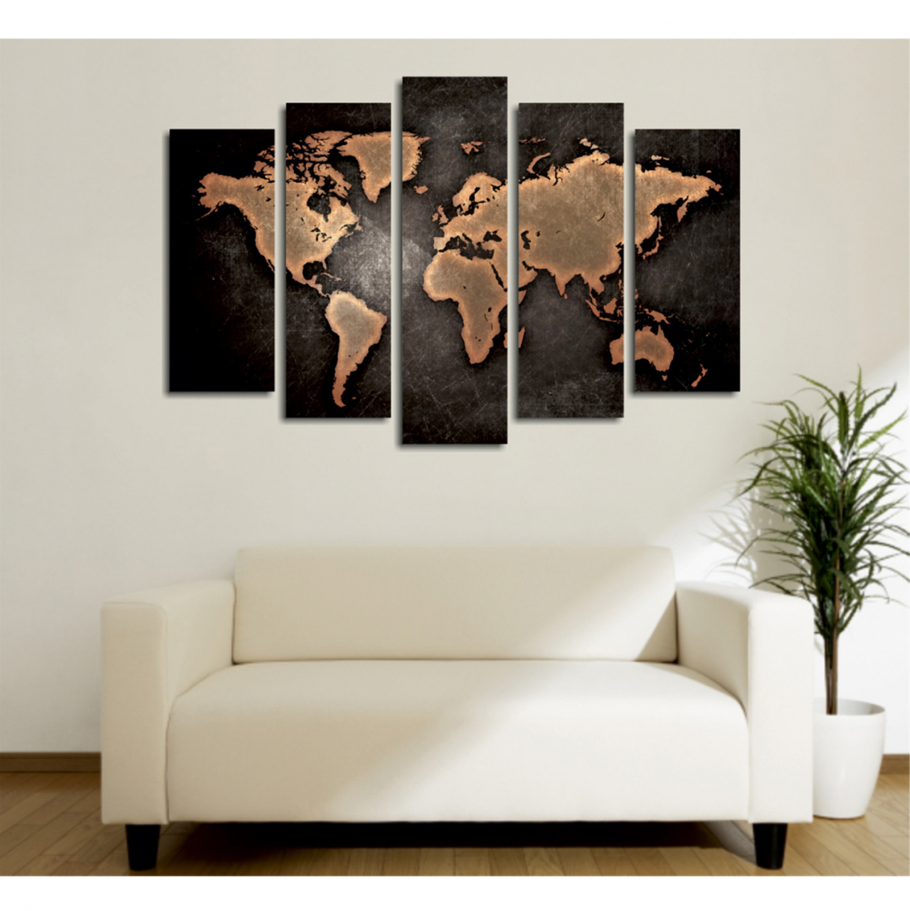 PAINTING 5 PCS ON CANVAS HM7331 105X3X70 cm. [4]