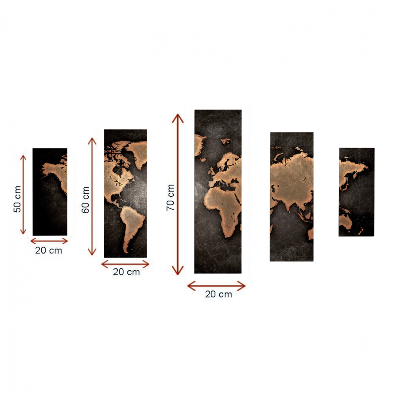 PAINTING 5 PCS ON CANVAS HM7331 105X3X70 cm. [2]
