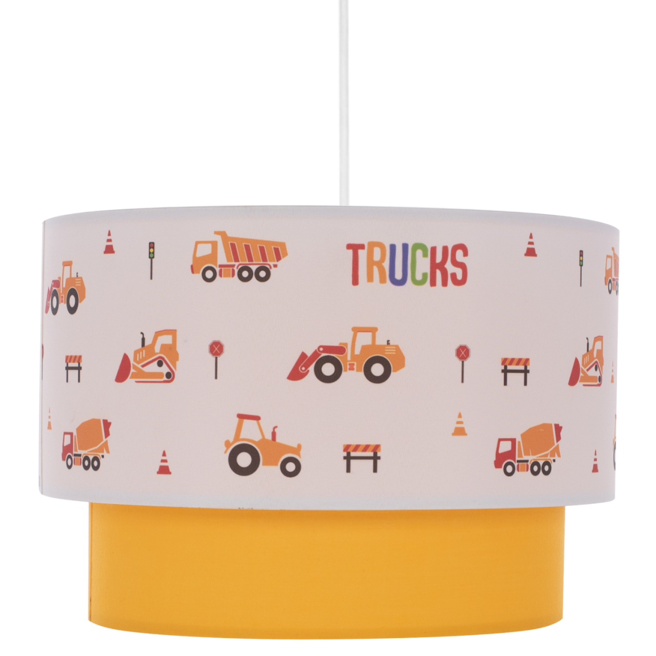 PENDANT CEILING LAMP BALOO HM7572.04 KIDS' ROOM DOUBLE WHITE-YELLOW WHITE DRUM SHADE [3]