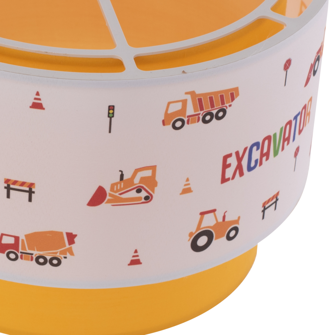 PENDANT CEILING LAMP BALOO HM7572.04 KIDS' ROOM DOUBLE WHITE-YELLOW WHITE DRUM SHADE [4]
