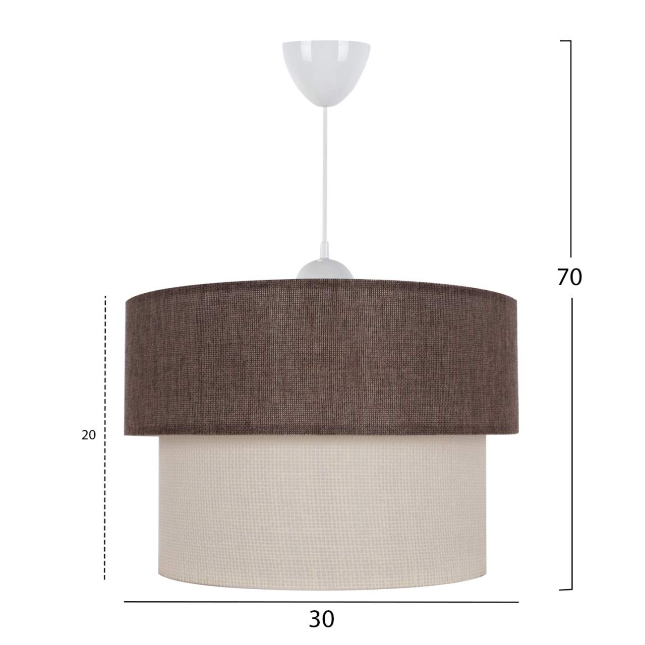 PENDANT CEILING LAMP HM7619.03 TWO-LAYER FABRIC DRUM, PLASTIC FRAME [2]